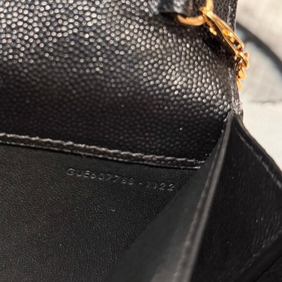 Saint Laurent Black Grain de Poudre Leather Uptown Chain Wallet W/ Card Case - Picture 14 of 16